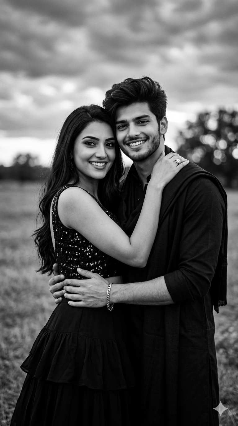 Prompt for Gemini AI retro style couple photo