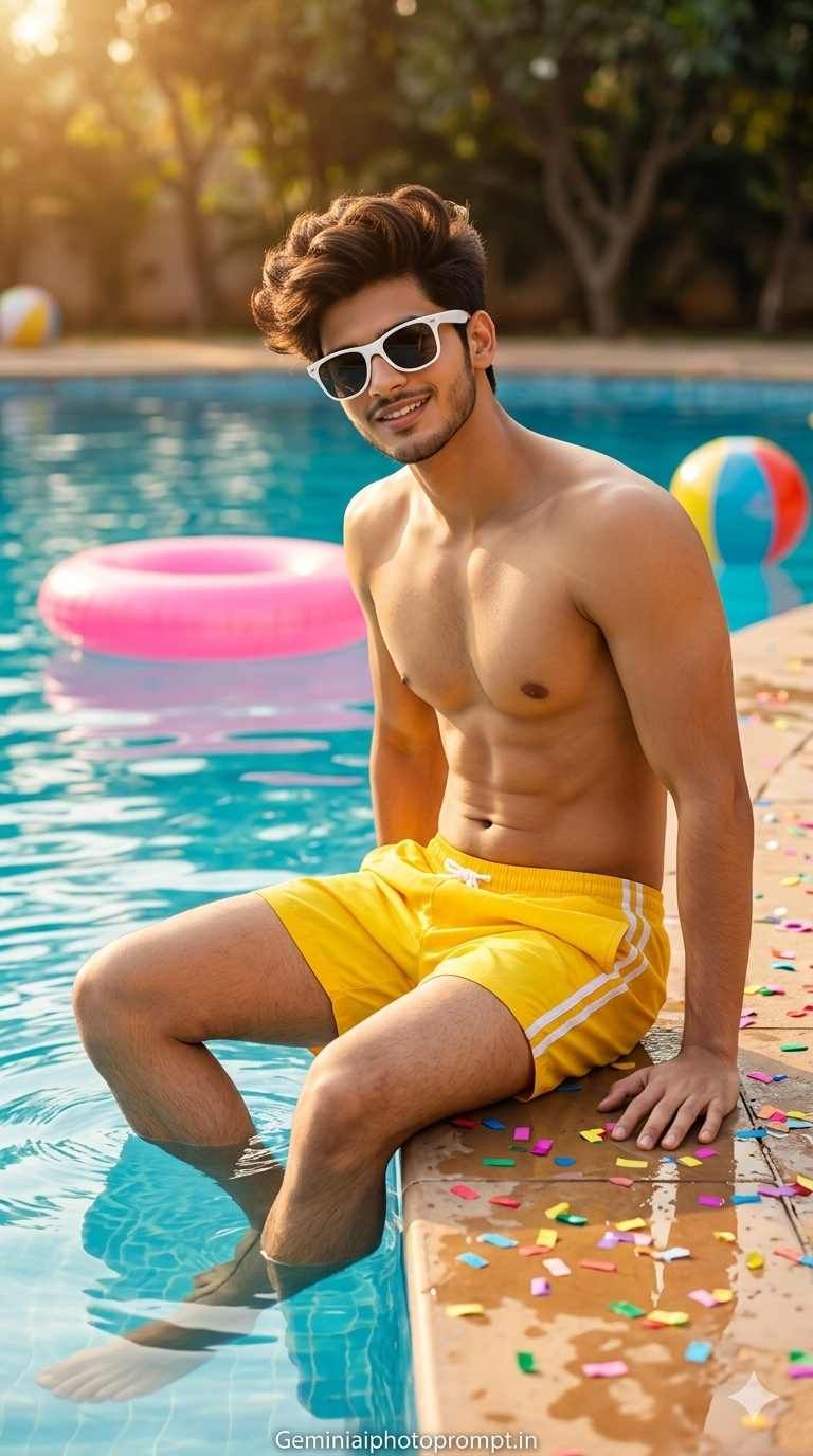 Men pool poses gemini ai prompt free download